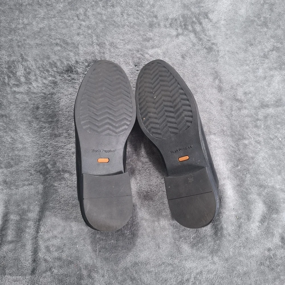 Hush Puppies Bailey Slip-On Loafers, Black Leather, Women's 9.5 M